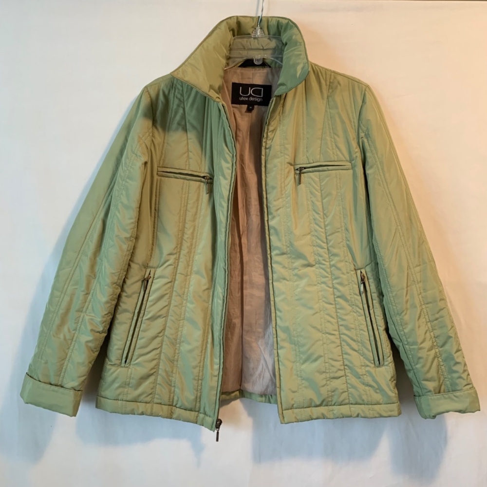 Utex Design Women Olive Green Quilted Jacket Size M